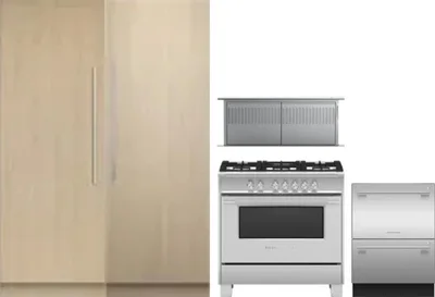 5 Piece Package Includes Refrigerator, Freezer, Range, Hood And Dishwasher